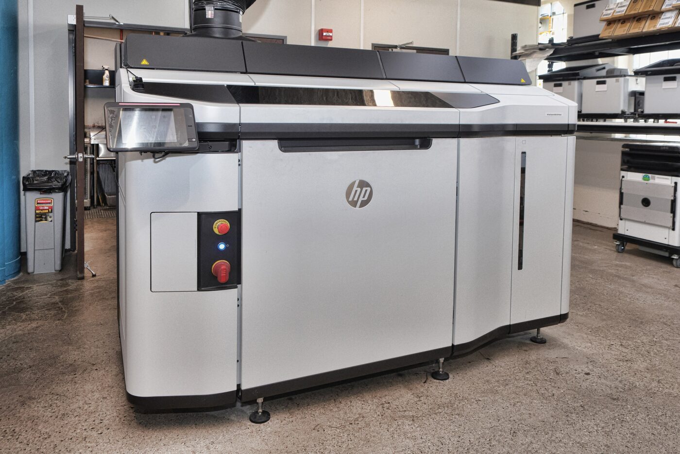 HP Multi Jet Fusion 3D printer on the Rapid Drone Parts production floor